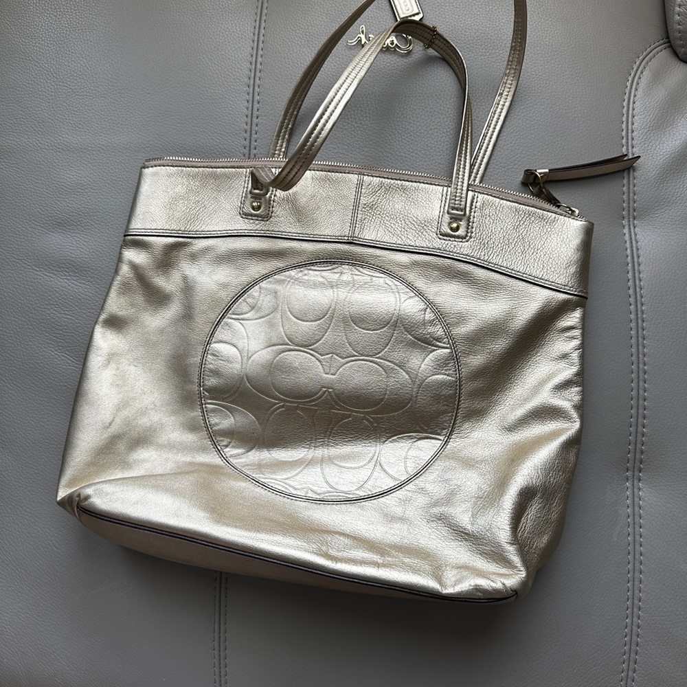 Gold coach Laura tote leather